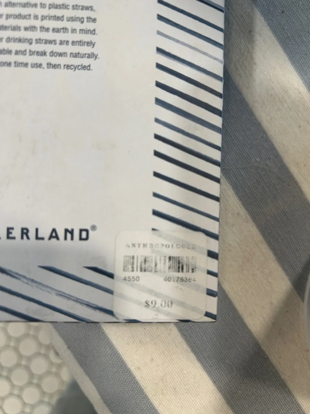Anthropologie Red & White Chevron Paper Straws